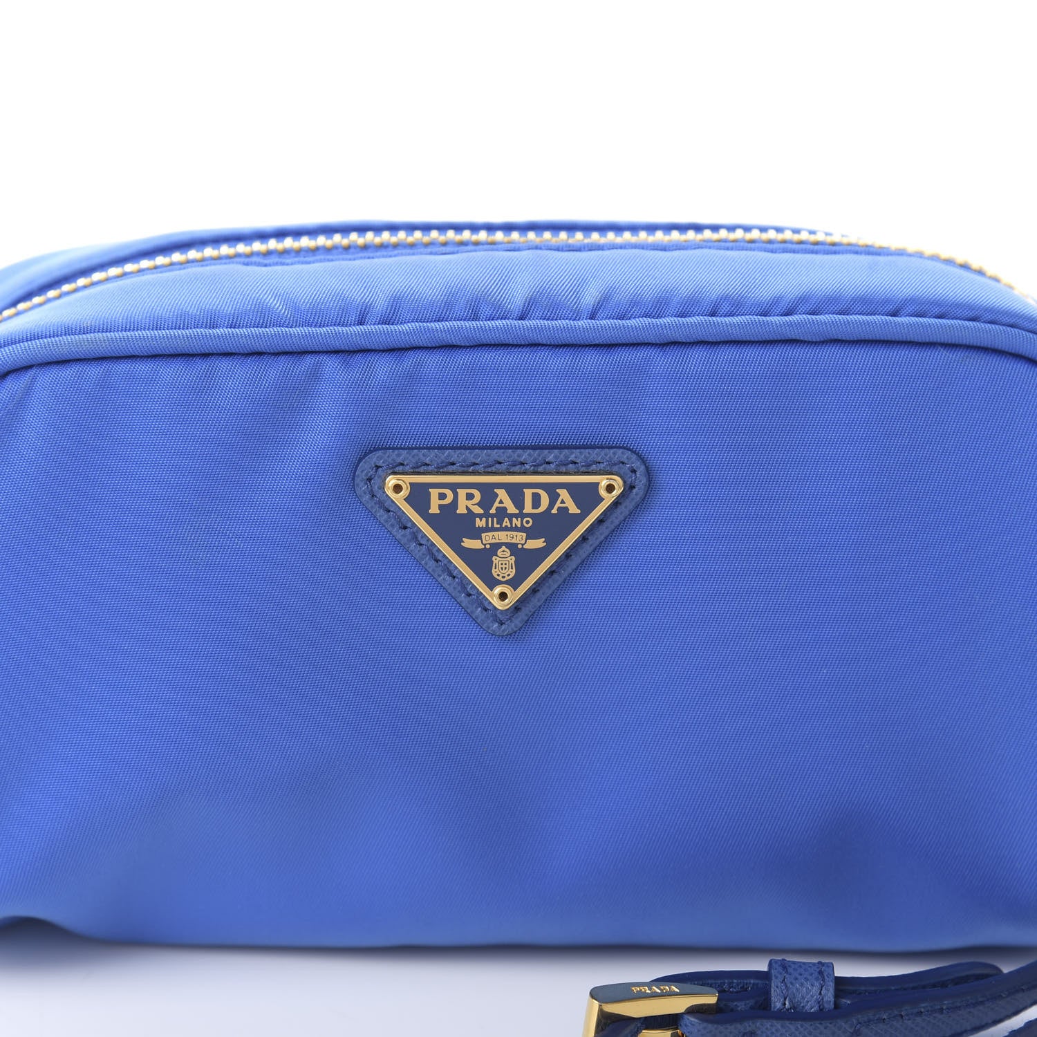 Prada Tessuto Nylon Saffiano Wristlet Azzurro 9 of 10