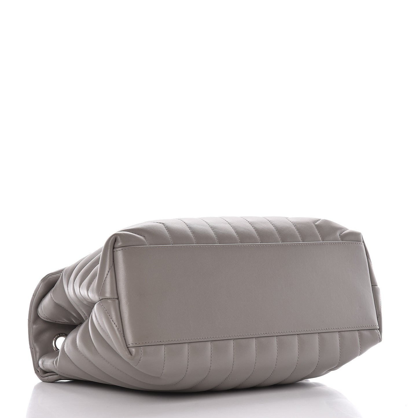 Calfskin Y Quilted Monogram Medium Loulou Chain Satchel Light Gray