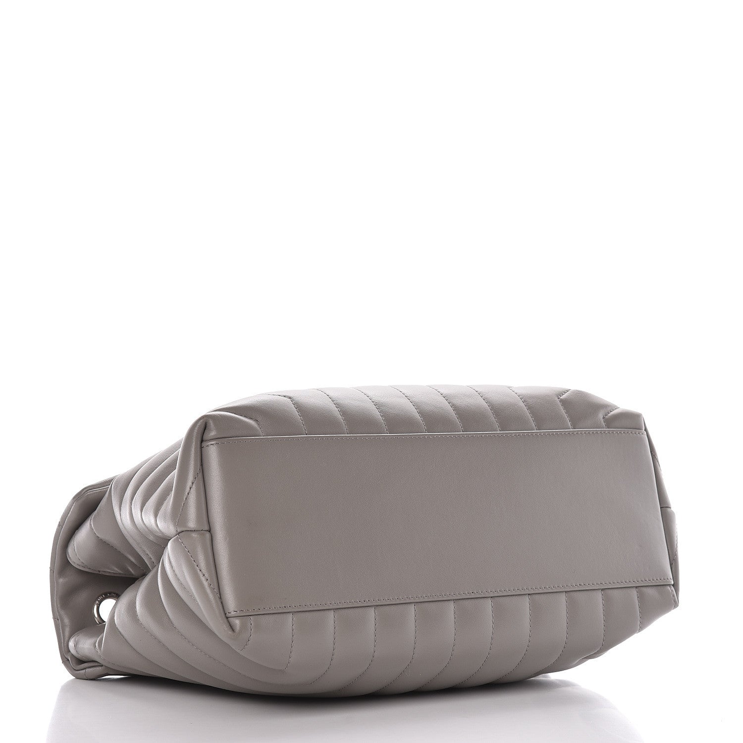 Saint Laurent Calfskin Y Quilted Monogram Medium Loulou Chain Satchel Light Gray 4 of 17