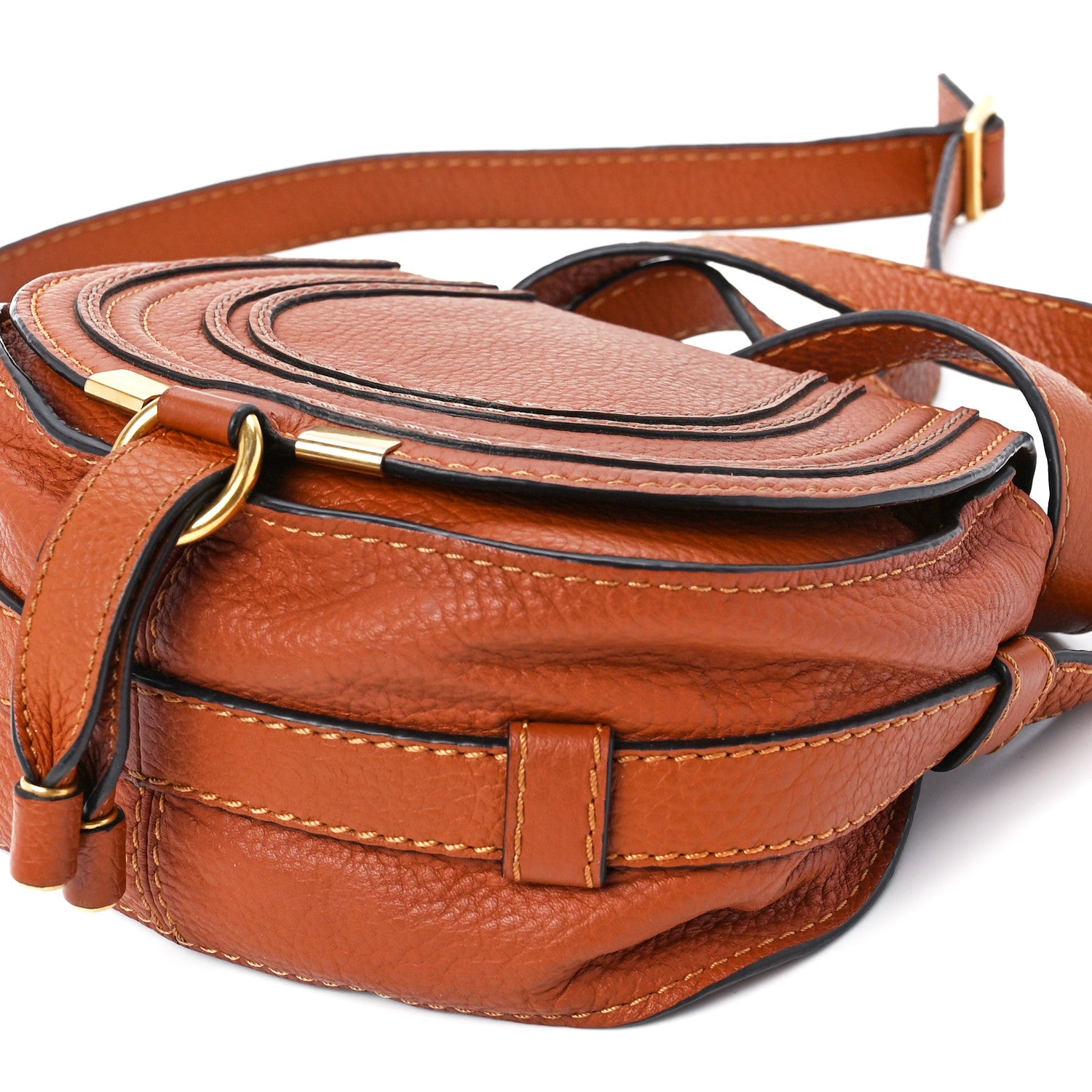 Chloe Grained Calfskin Small Marcie Saddle Bag Tan 12 of 12