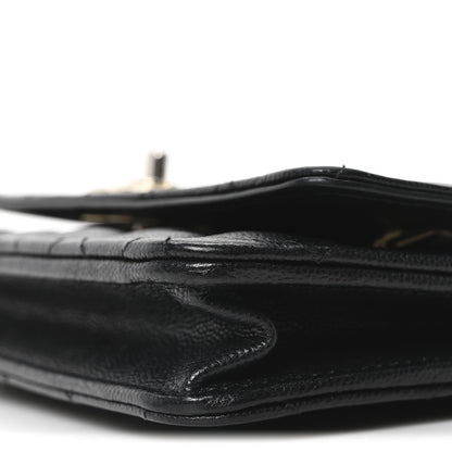 Chanel Caviar Quilted Camellia Wallet On Chain WOC Black 11 of 12