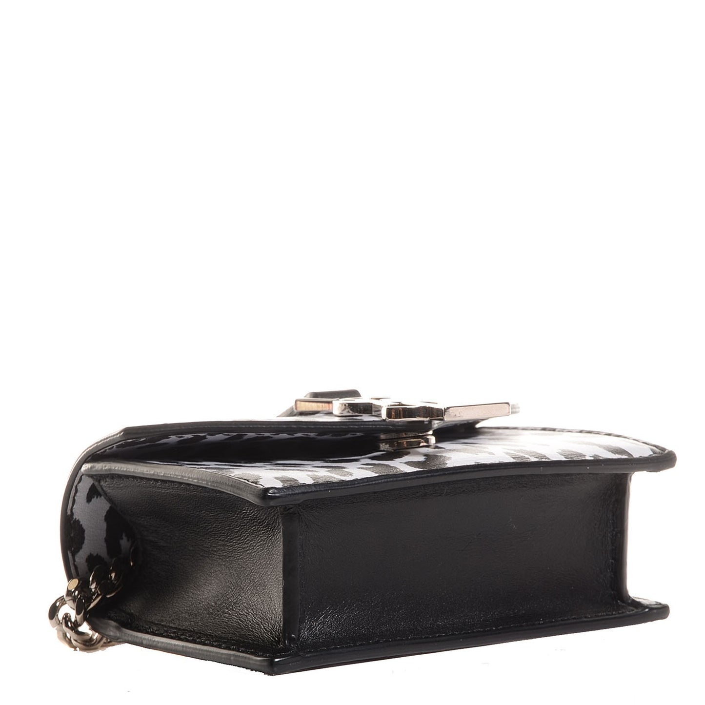 Calfskin Monogram Leopard Print Mini Candy Crossbody Black White
