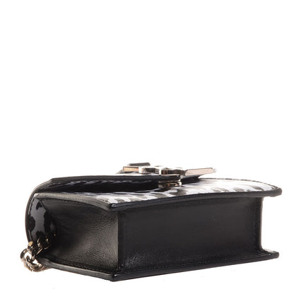 Saint Laurent Calfskin Monogram Leopard Print Mini Candy Crossbody Black White 4 of 7