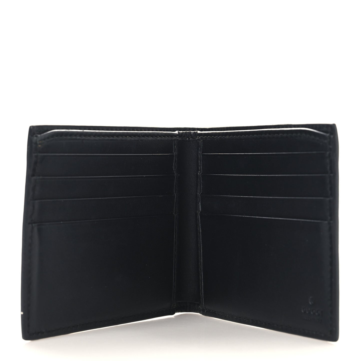 GG Supreme Monogram Selleria Calfskin Tiger Nice Bi-Fold Wallet Beige Ebony Multicolor Black