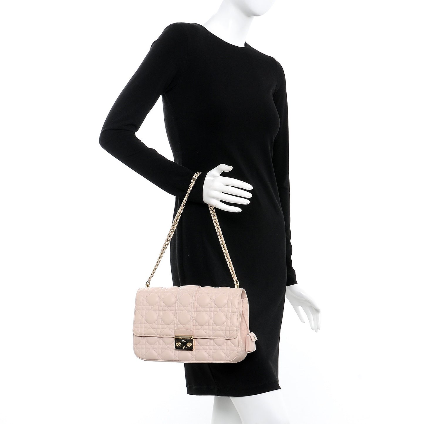 Lambskin Cannage Medium Miss Dior Flap Light Pink