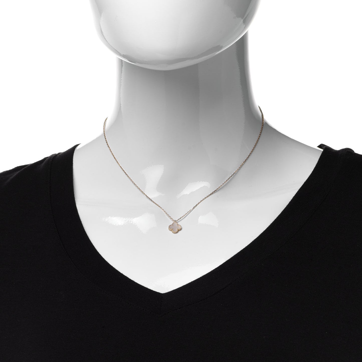 18K Yellow Gold Mother of Pearl Sweet Alhambra Pendant Necklace