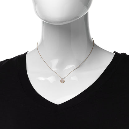 Van Cleef & Arpels 18K Yellow Gold Mother of Pearl Sweet Alhambra Pendant Necklace 2 of 8