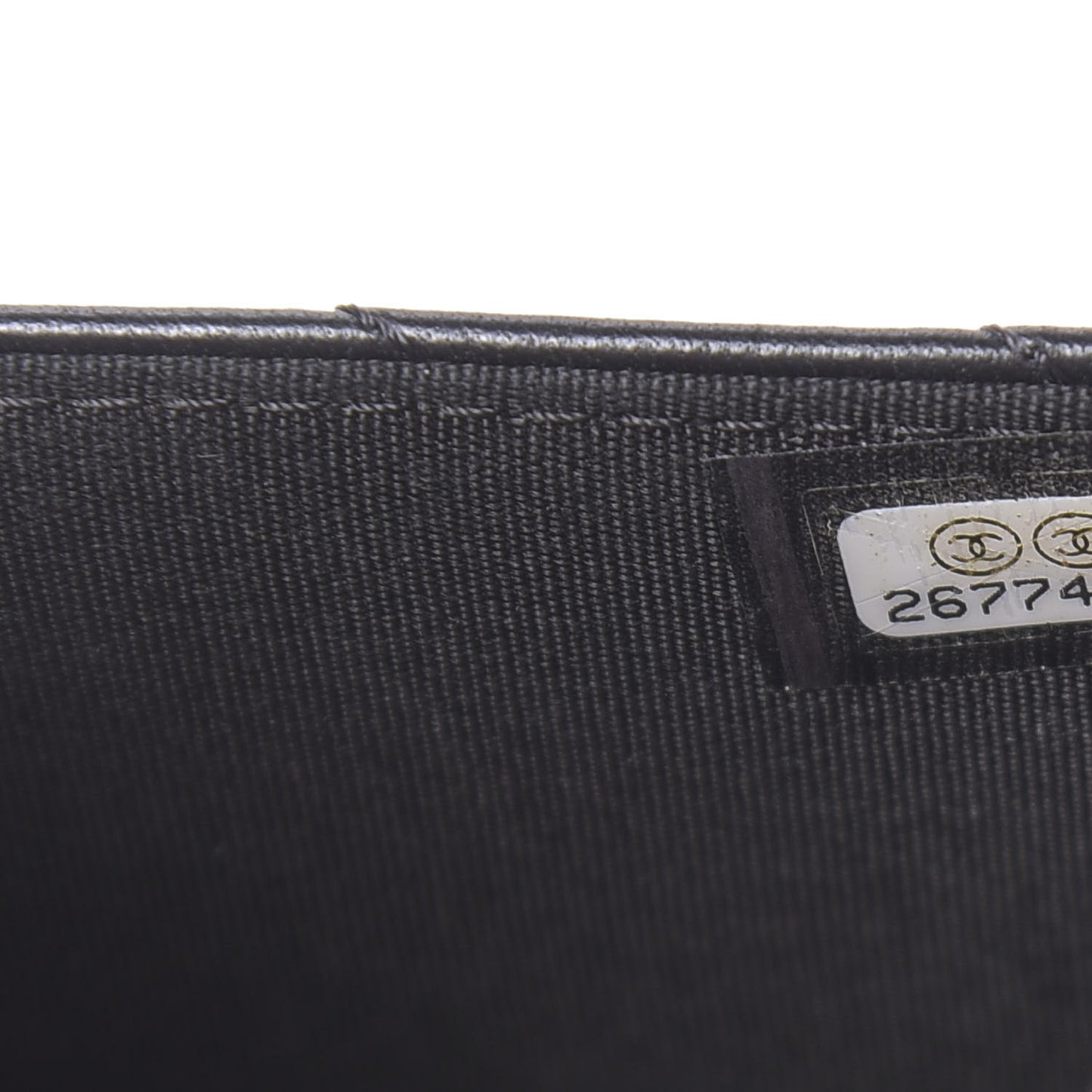 Lambskin Chevron Quilted Trendy CC Wallet On Chain WOC Black