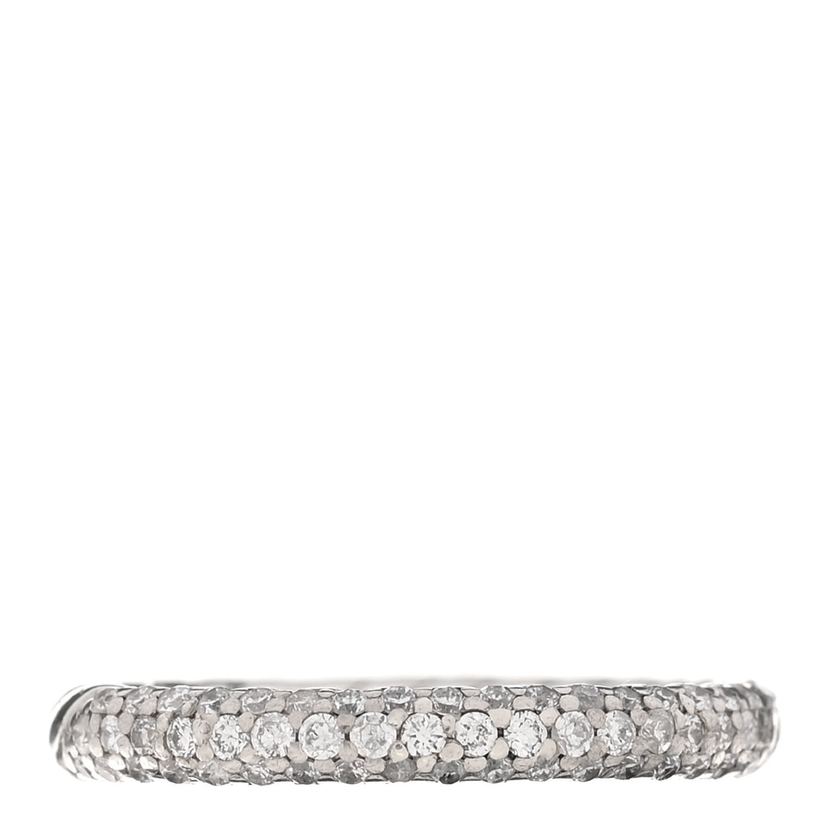 David Yurman Sterling Silver Diamond Petite Pave Band Ring 53 6.25 1 of 4