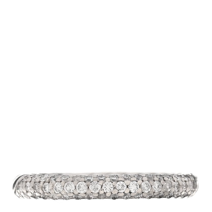 David Yurman Sterling Silver Diamond Petite Pave Band Ring 53 6.25 1 of 4