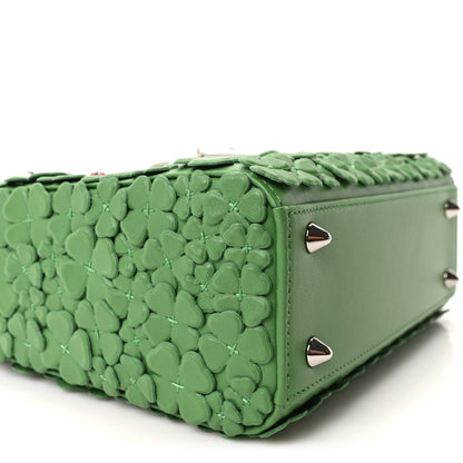 Christian Dior Lambskin Clover Allover Embroidered Small Lady Dior Shamrock Green 5 of 11