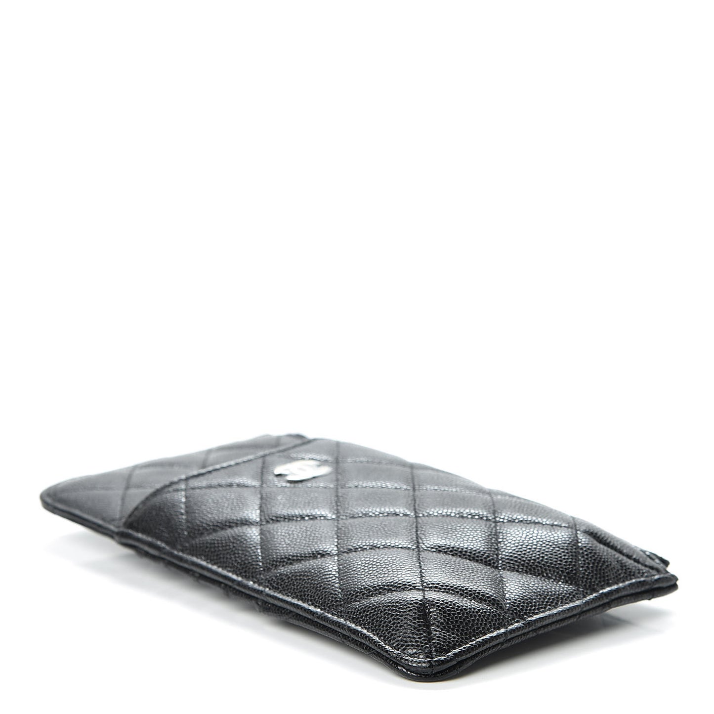 Caviar Quilted Classic Flat Wallet Pouch Black