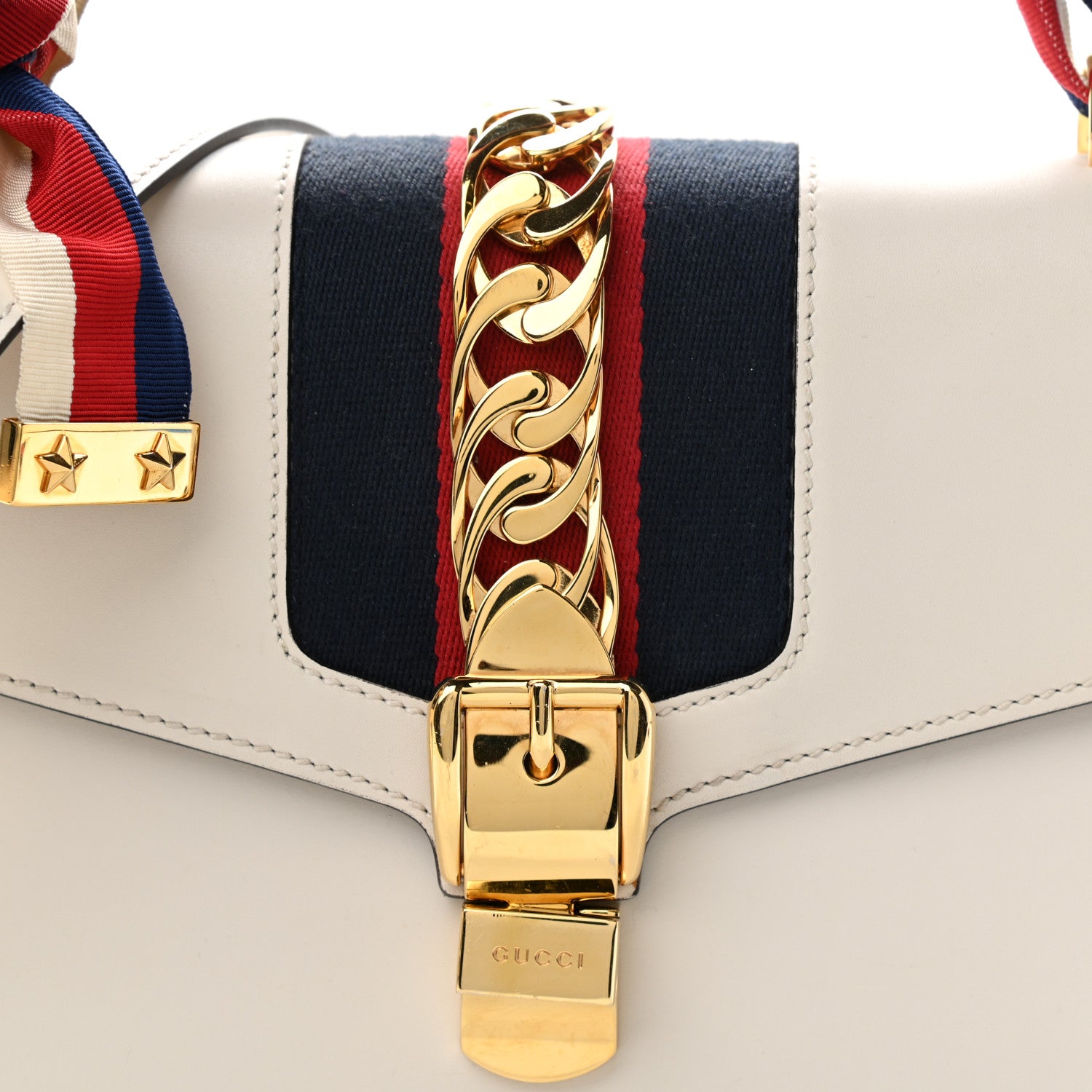 Gucci Calfskin Small Sylvie Shoulder Bag Off White 9 of 17
