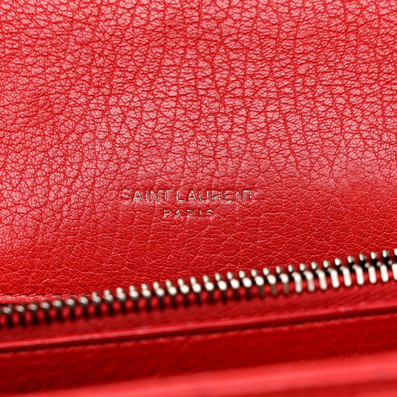 Saint Laurent Sheepskin Matelasse Chevron Large College Monogram Satchel Rouge 6 of 12