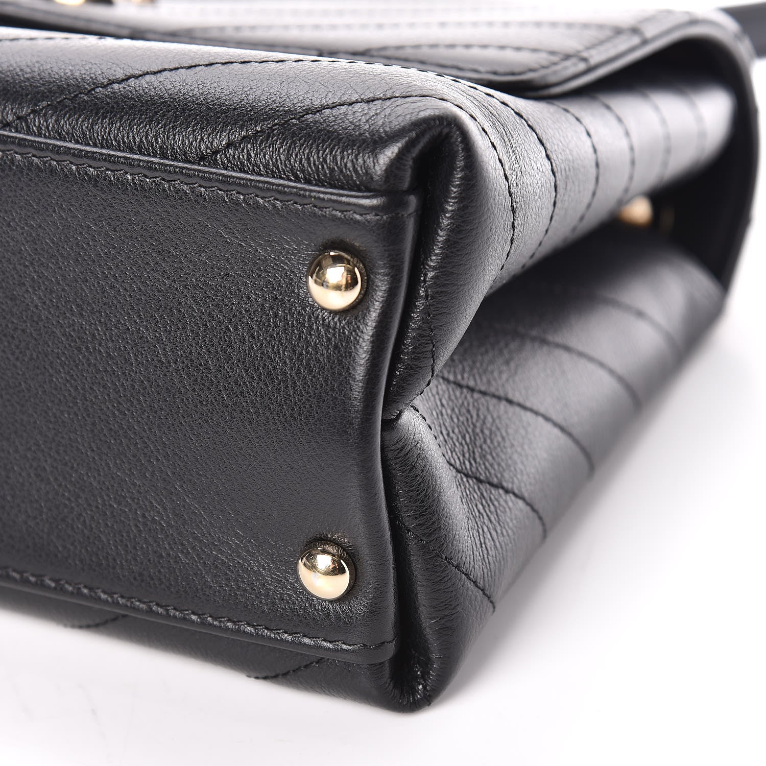Chanel Grained Calfskin Small Chevron Chic Top Handle Flap Black 6 of 11