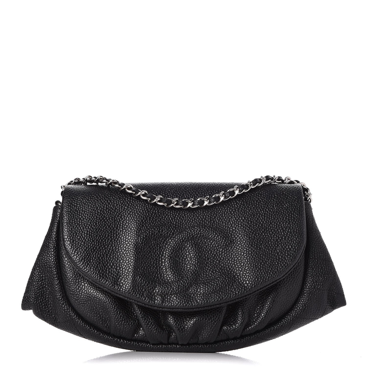 Chanel Caviar Half Moon Wallet On Chain WOC Black 1 of 9
