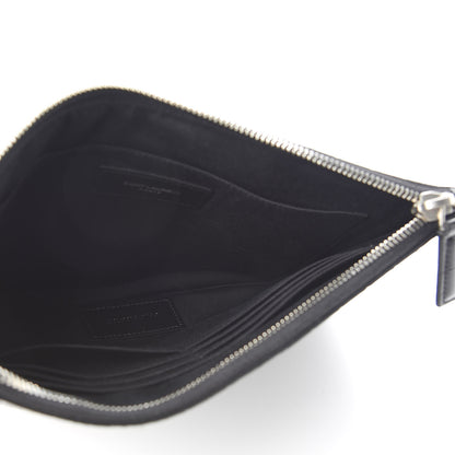 Saint Laurent Calfskin Crocodile Embossed ID Mini Tablet Holder Black 5 of 9