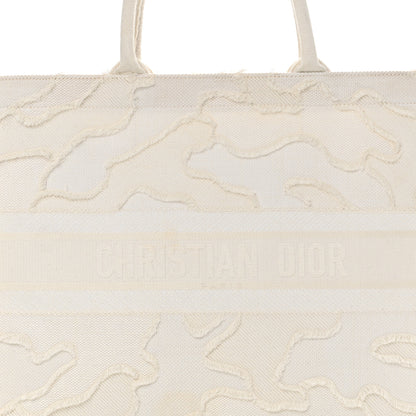 Christian Dior Canvas Embroidered Camouflage Large Book Tote White 8 of 22