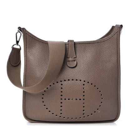 Hermes Taurillon Clemence Evelyne II PM Etoupe 1 of 12