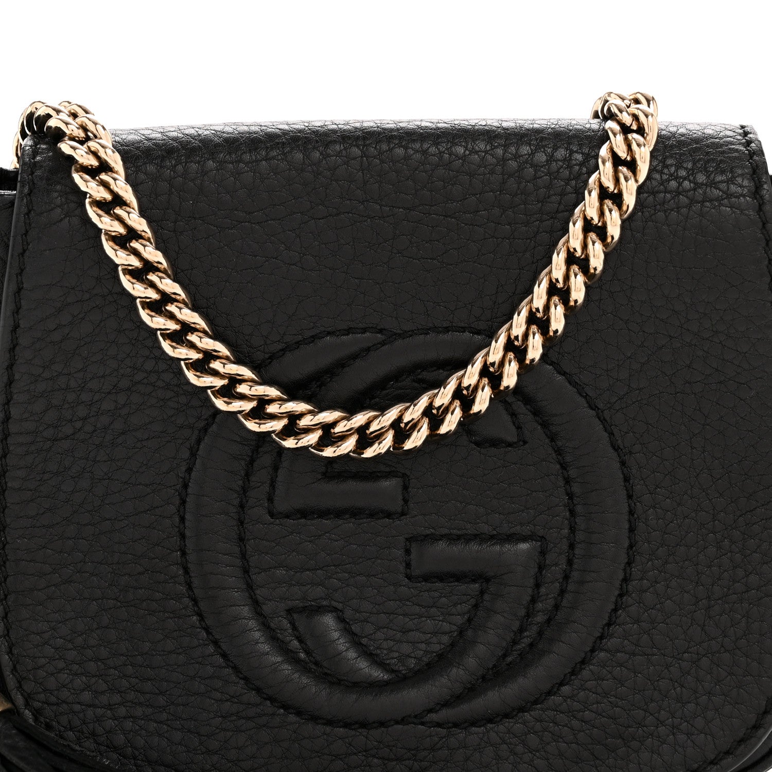 Gucci Pebbled Calfskin Small Soho Flap Crossbody Black 8 of 13