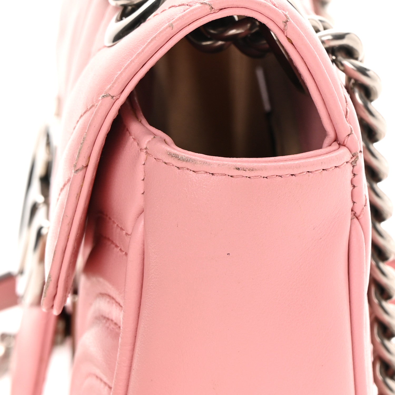 Gucci Calfskin Matelasse Mini GG Marmont Shoulder Bag Perfect Pink 14 of 21