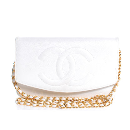 Chanel Caviar Wallet on Chain WOC White 1 of 7