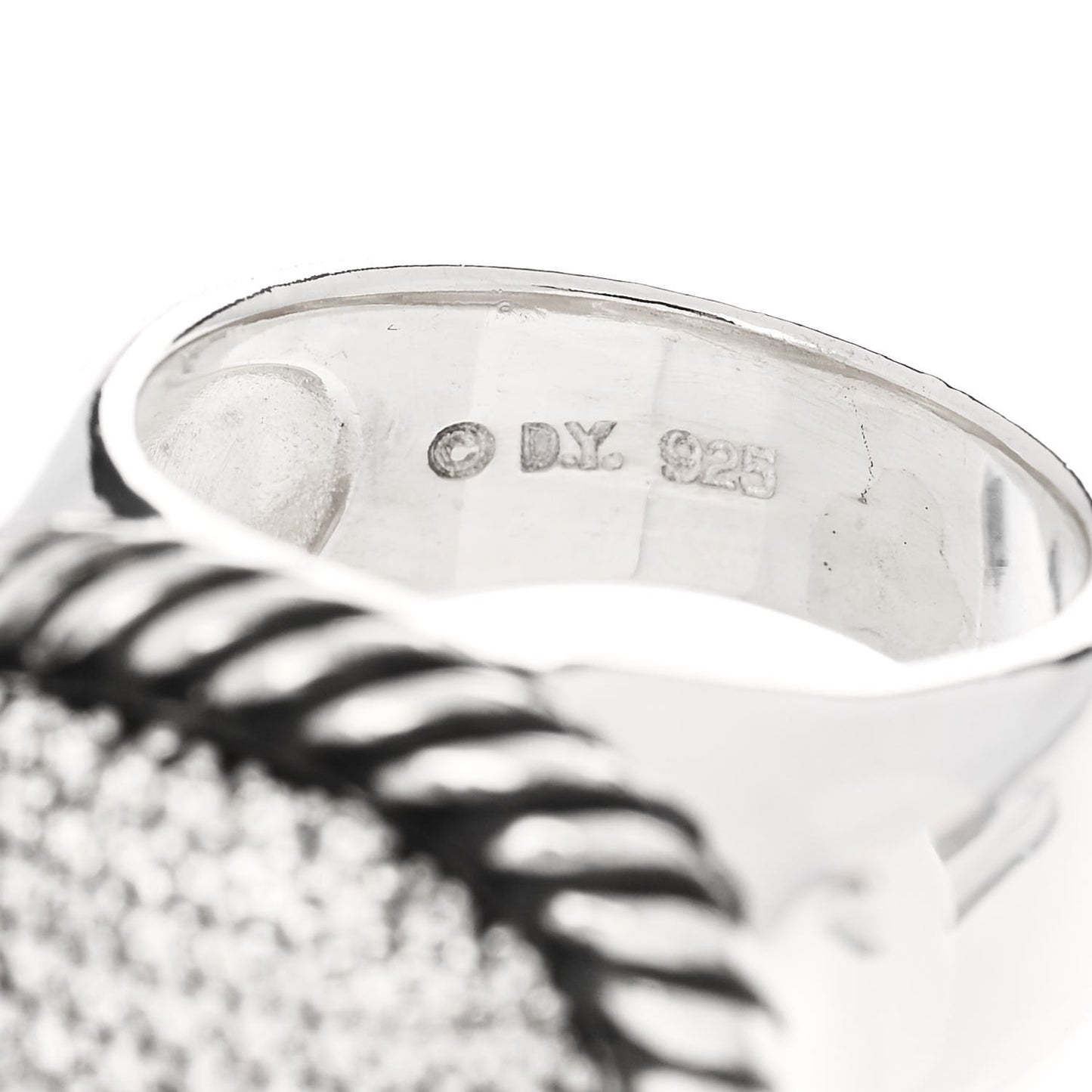 Sterling Silver Diamond Signature Oval Ring 52 6