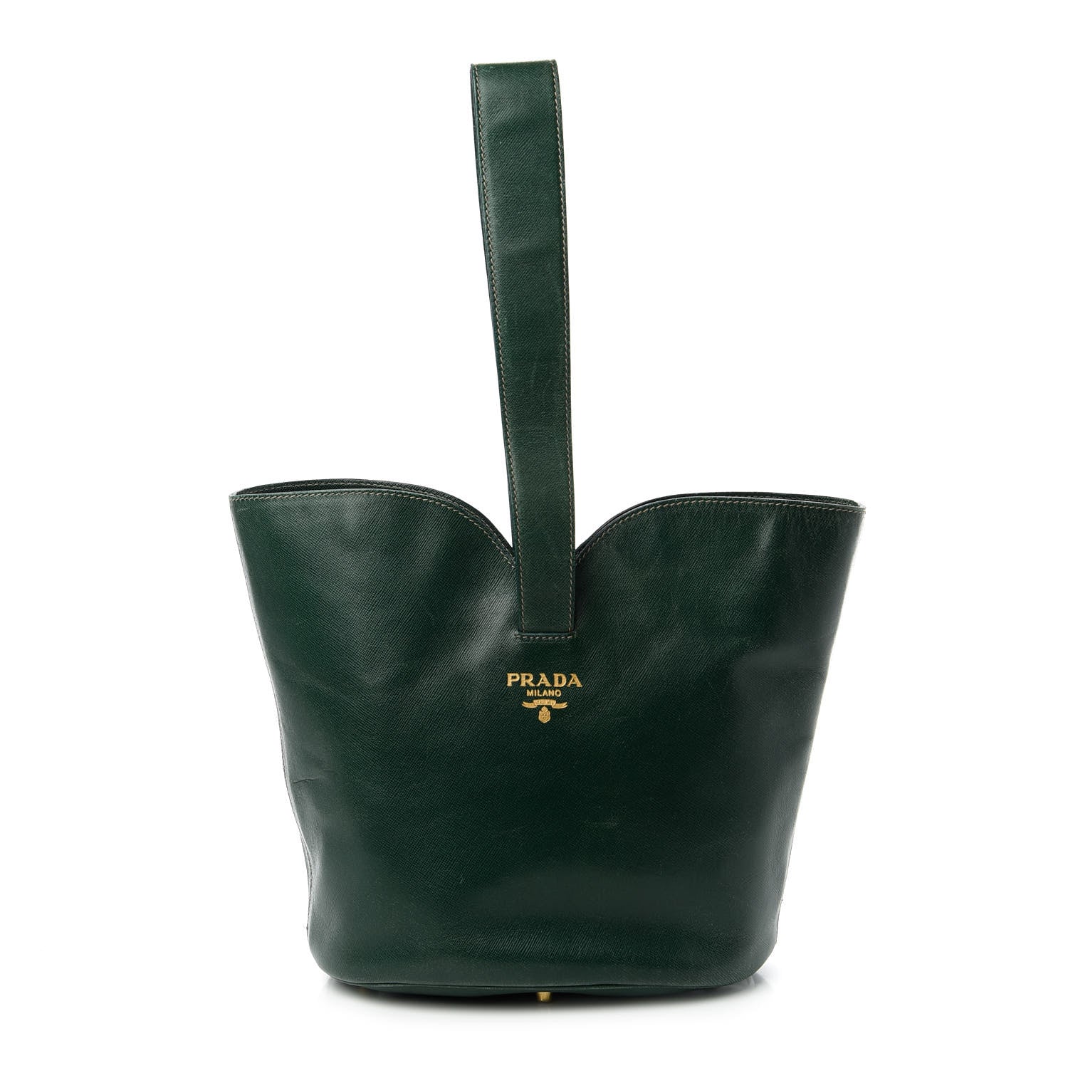 Prada Saffiano Bucket Bag Biliardo 1 of 9