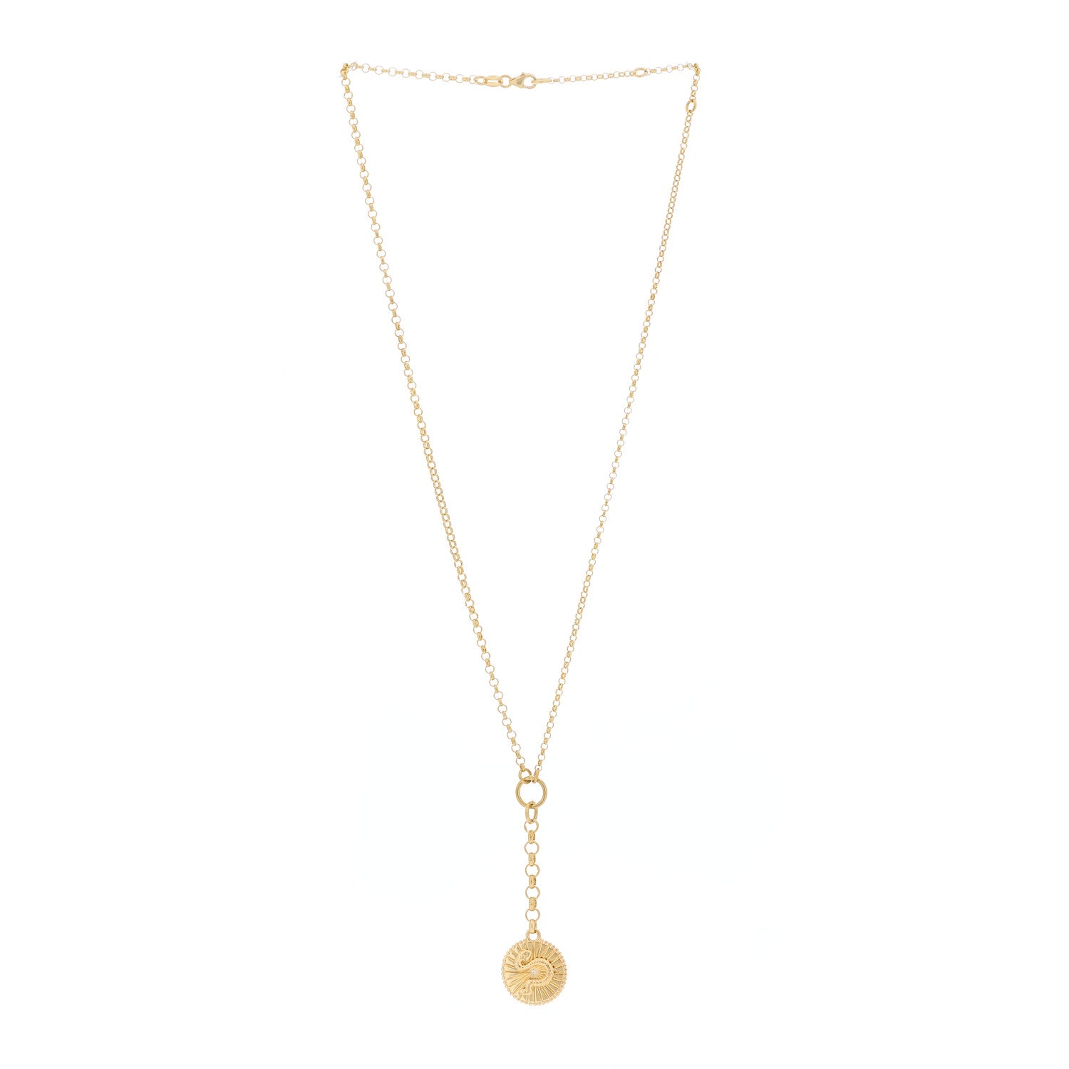 Foundrae 18K Yellow Gold Diamond Wholeness Small Mixed Belcher Chain Necklace 2 of 6