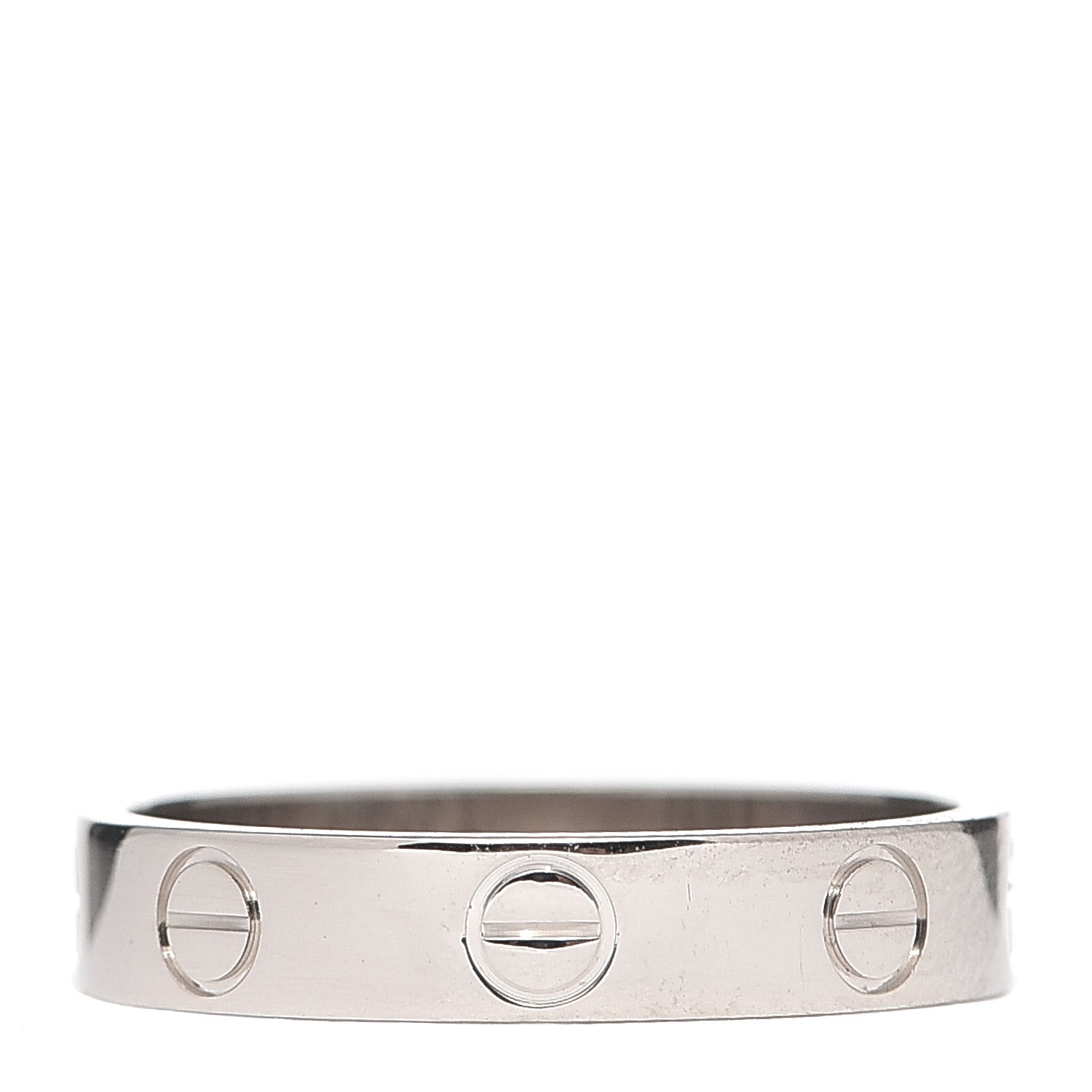 Cartier 18K White Gold 3.5mm LOVE Wedding Band Ring 51 5.75 3 of 4