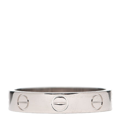 Cartier 18K White Gold 3.5mm LOVE Wedding Band Ring 51 5.75 3 of 4