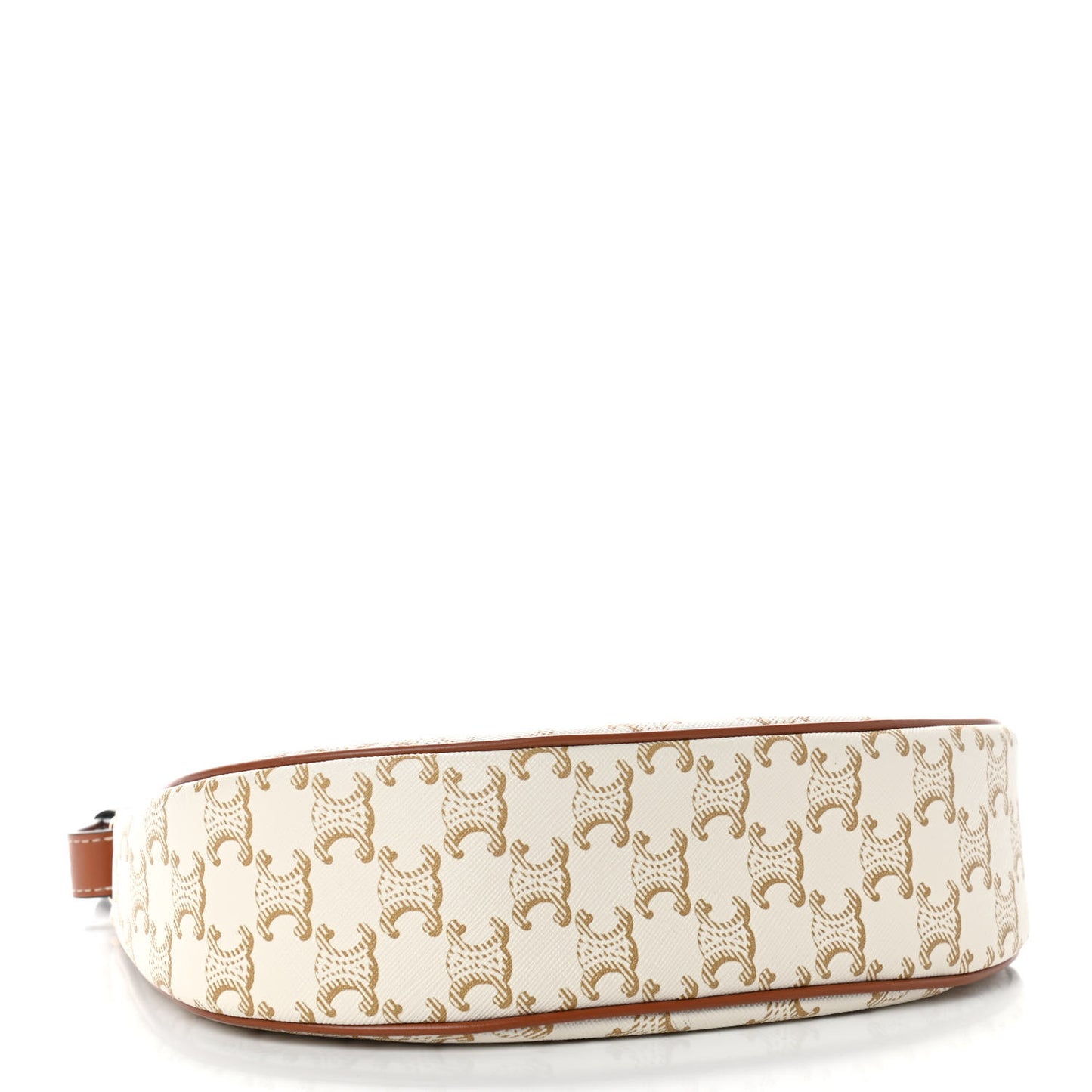 Canvas Calfskin Ava Triomphe Shoulder Bag White