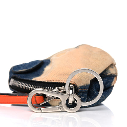 Loewe Denim Calfskin Elephant Coin Purse Bag Charm Key Holder Blue Multicolor 14 of 15