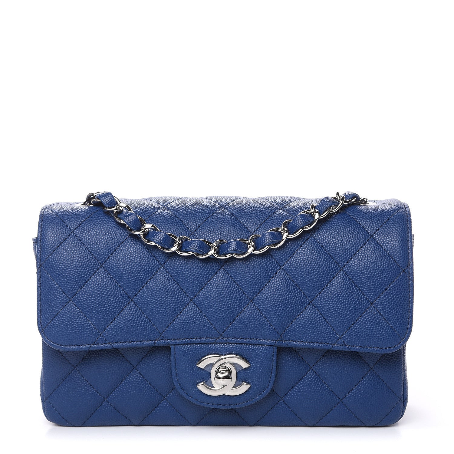Chanel Caviar Quilted Mini Rectangular Flap Blue 1 of 9
