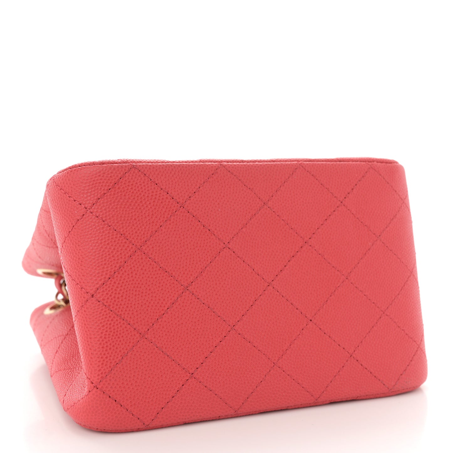 Caviar Quilted Mini Bucket Bag Dark Pink