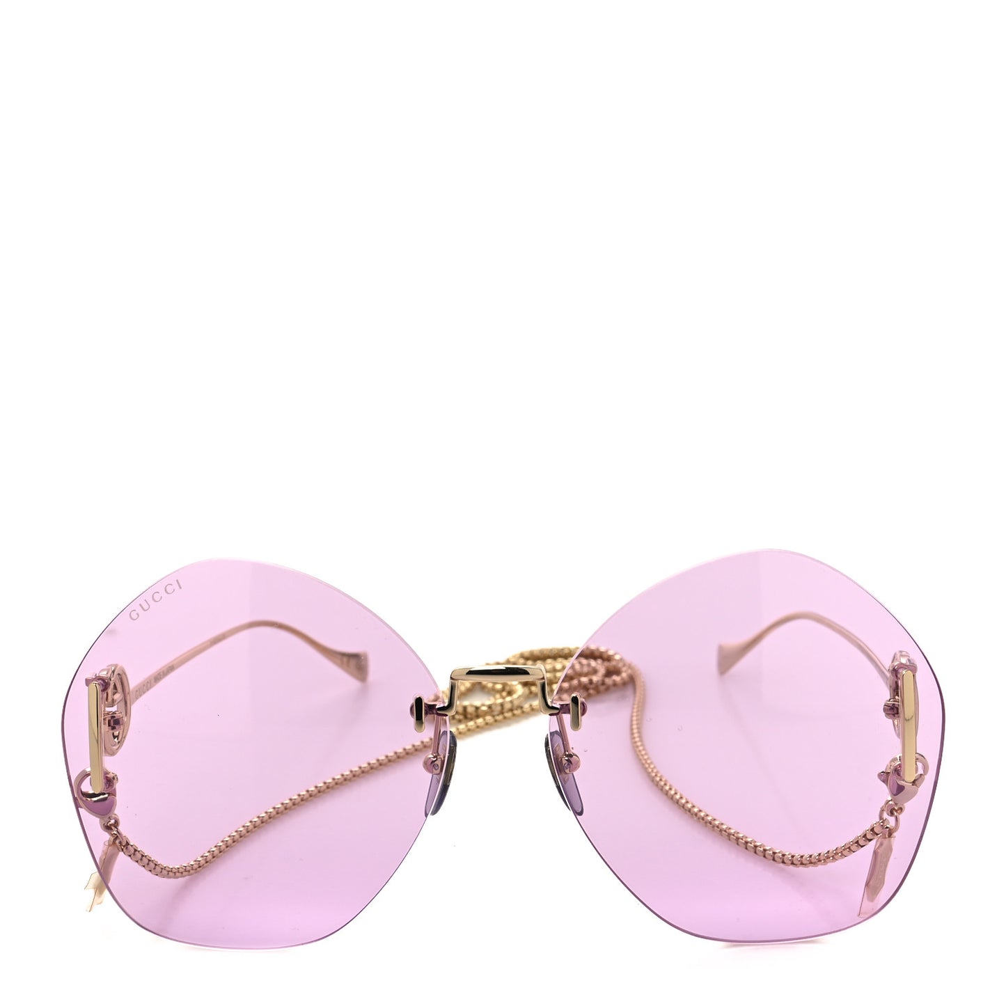 Metal Round Chain Sunglasses GG1203S Gold Purple