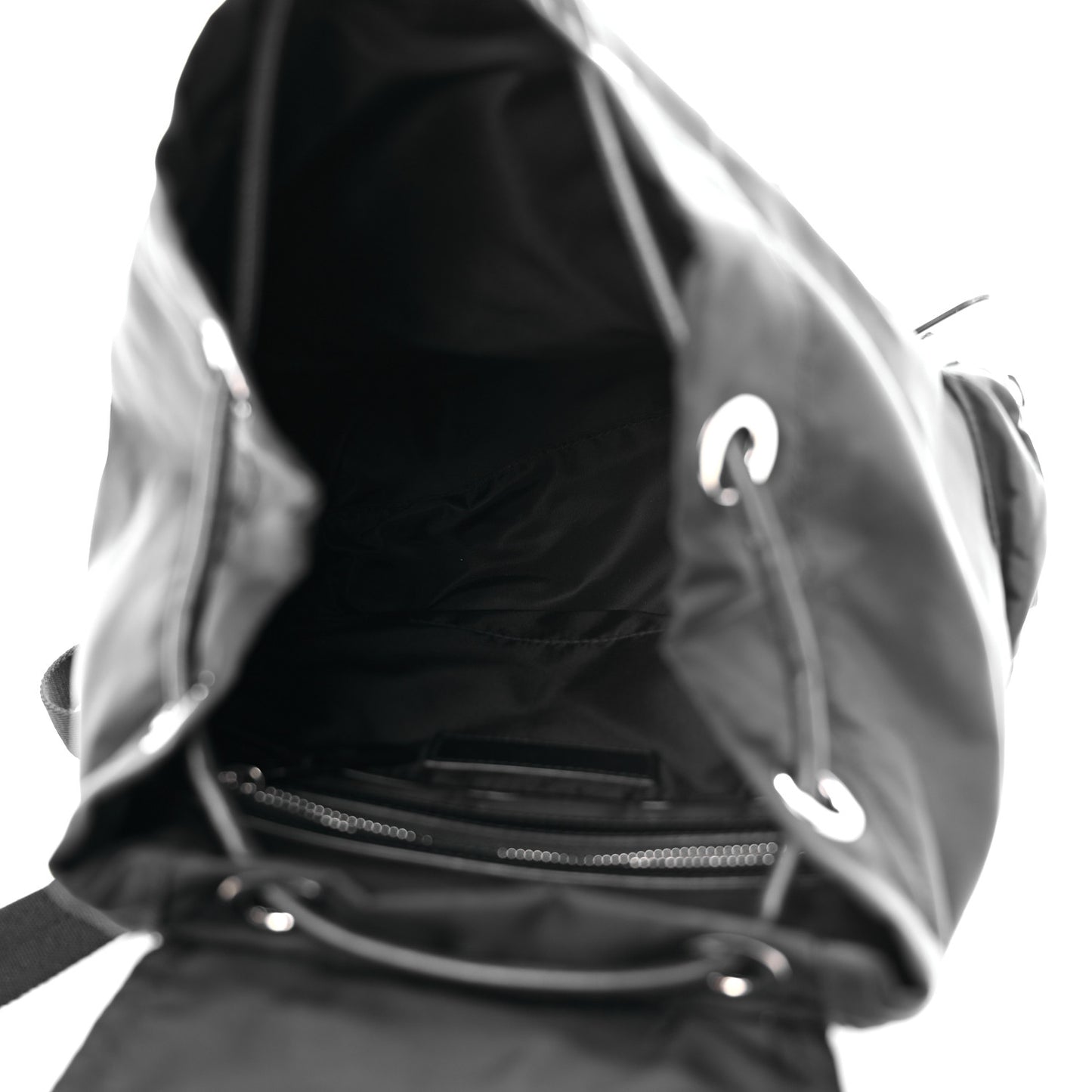 Nylon Logo Print Medium Rucksack Backpack Black