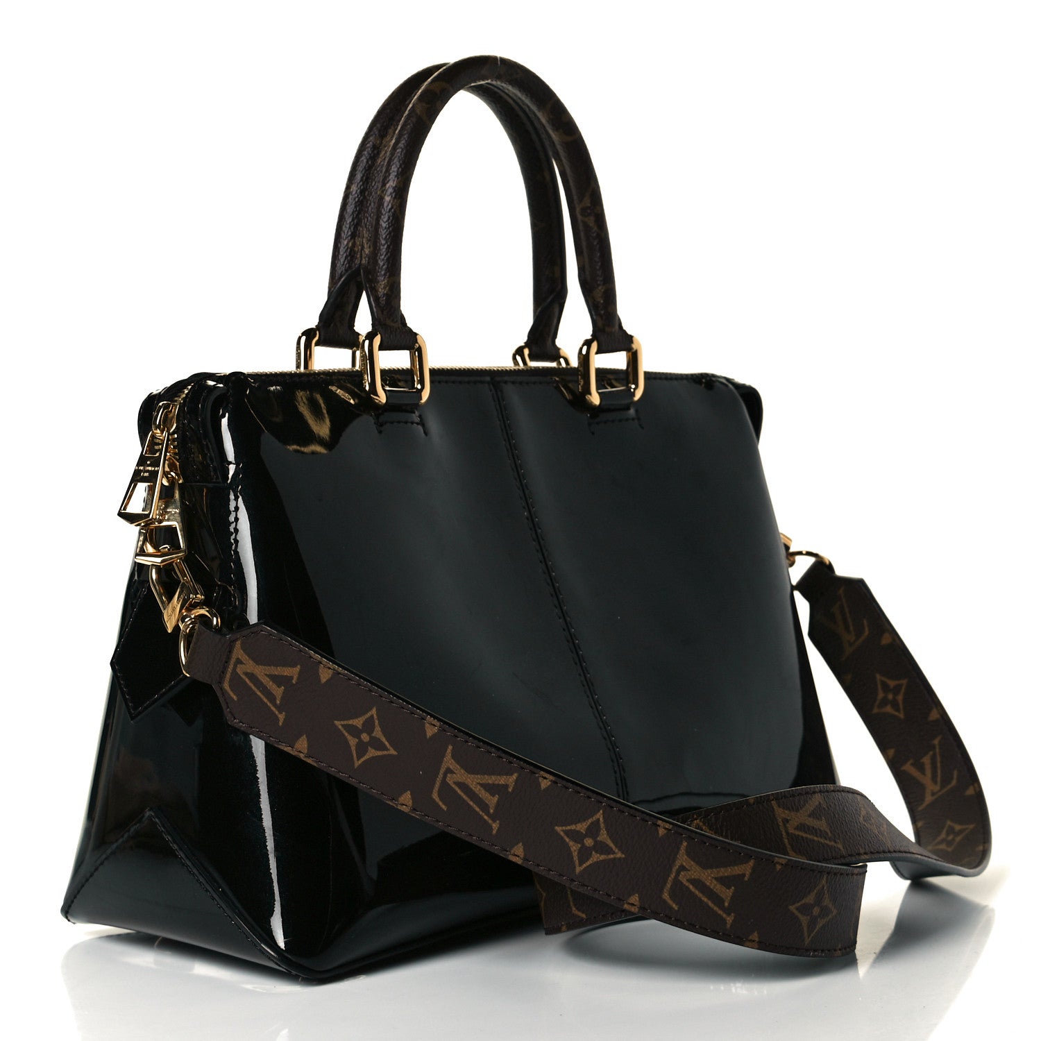 Louis Vuitton Patent Calfskin Miroir Tote Black 2 of 7