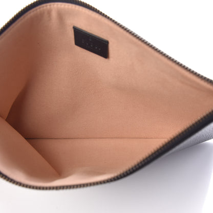 Gucci Pebbled Calfskin Butterfly Zip Pouch Black 5 of 7