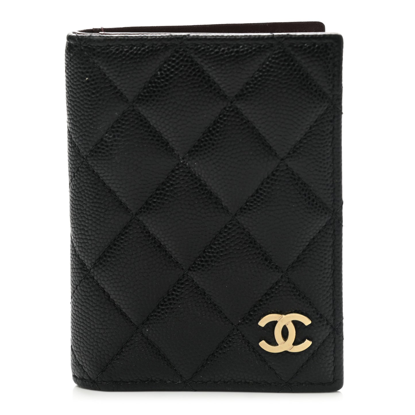Caviar Quilted Card Holder Wallet Black