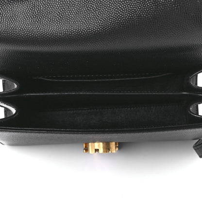 Saint Laurent Grain de Poudre Mini Classic Monogram Cassandra Top Handle Black 5 of 13