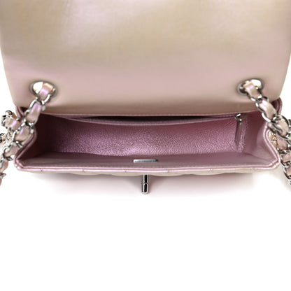 Chanel Iridescent Calfskin Quilted Mini Rectangular Flap Pink 5 of 15
