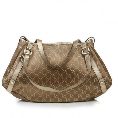 Gucci Satin Monogram Medium Abbey Shoulder Bag Bronze 1 of 26