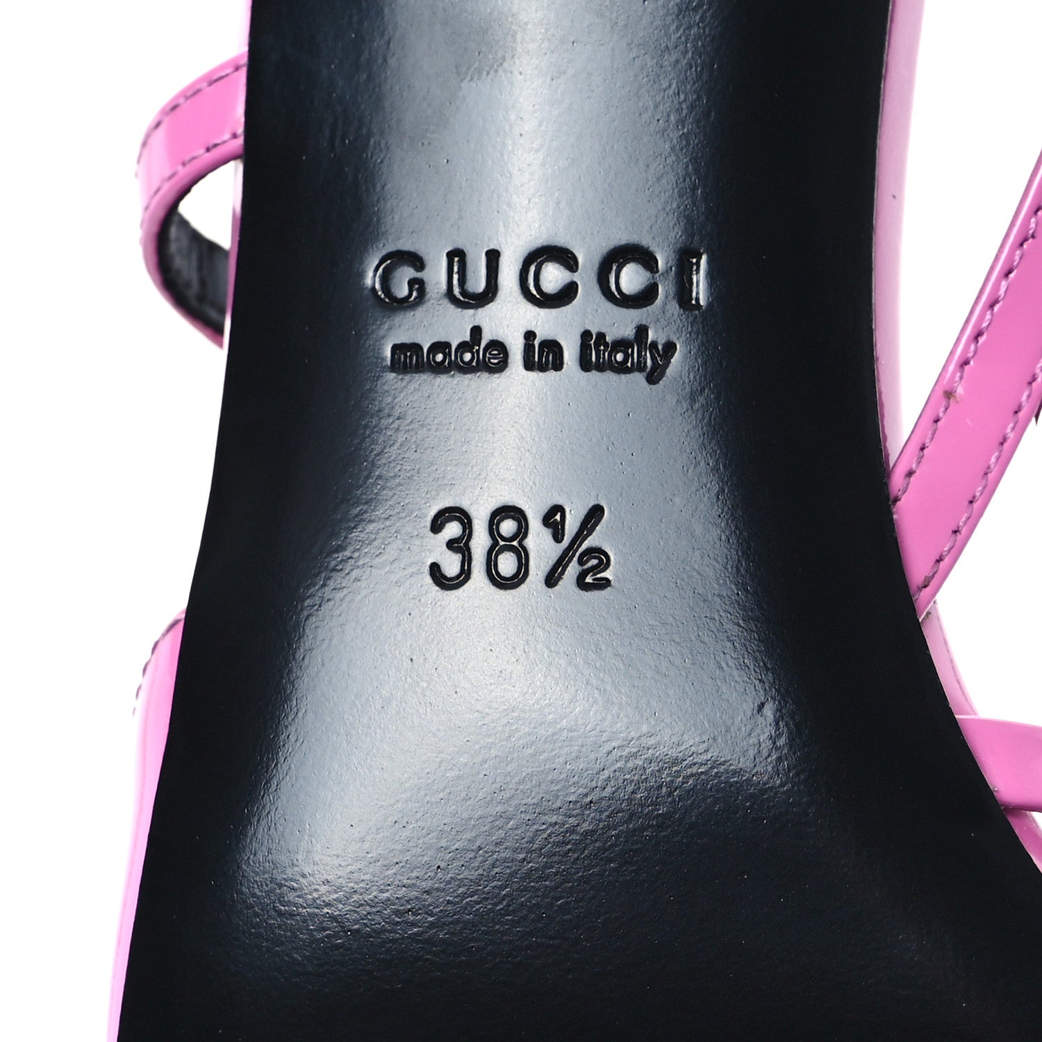 Gucci Patent Regent Calfskin Walma 65 Buckle Slingback Pumps 38.5 Libre Pink 7 of 10