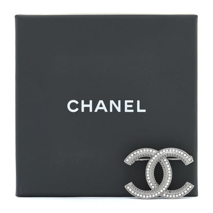 Chanel Crystal Chain CC Brooch Silver 5 of 5