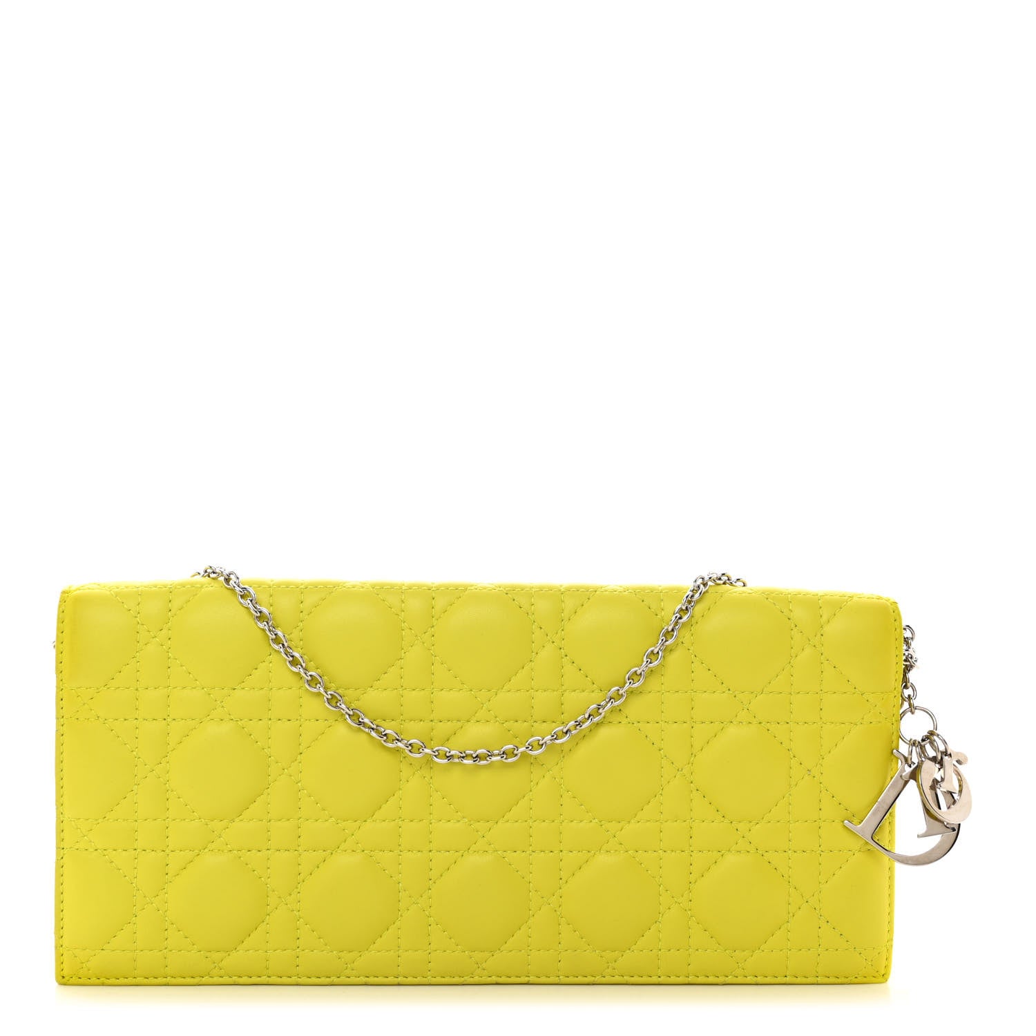 Christian Dior Lambskin Cannage Lady Dior Convertible Clutch Vert Acide 1 of 9