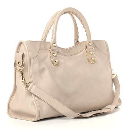 Balenciaga Chevre Gold Hardware Metallic Edge City Beige Praline 3 of 14