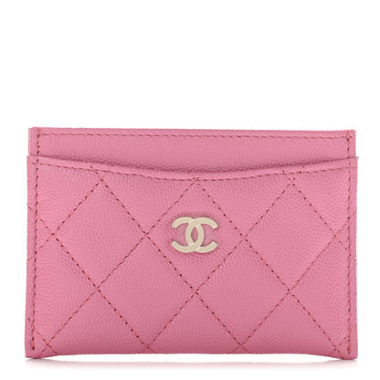 Chanel Caviar Quilted Card Holder Pink 1 of 7