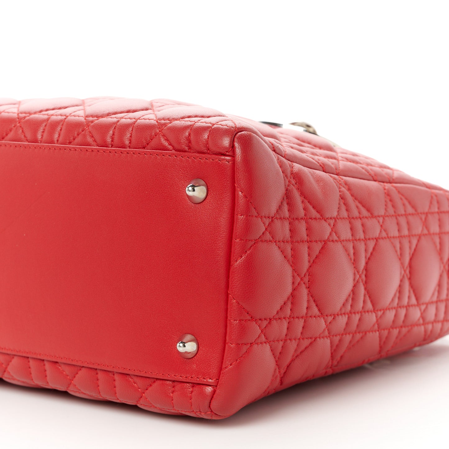 Lambskin Cannage Medium Lady Dior Red