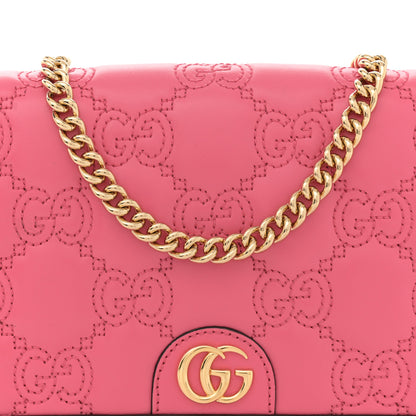 Gucci Calfskin GG Matelasse Chain Wallet Rhodamine Pink 7 of 12